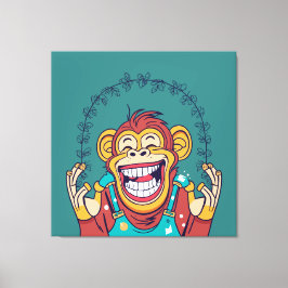 サルの笑顔 キャンバスプリント