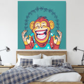 サルの笑顔 キャンバスプリント (インサイチュ (寝室))