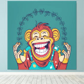 サルの笑顔 キャンバスプリント (インサイチュ (ウッドフロア))