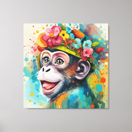 サルの笑顔 キャンバスプリント