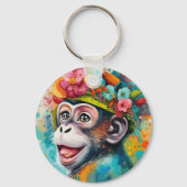 サルの笑顔 キーホルダー (正面)