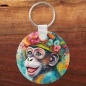サルの笑顔 キーホルダー (正面)