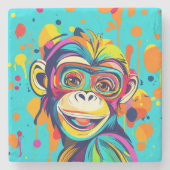 サルの笑顔 ストーンコースター (正面)