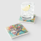 サルの笑顔 ストーンコースター (横)