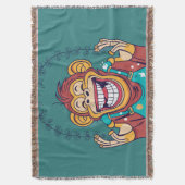 サルの笑顔 スローブランケット (正面縦)