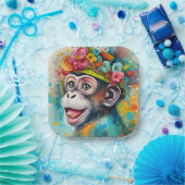 サルの笑顔 ペーパープレート (パーティー)