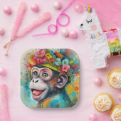 サルの笑顔 ペーパープレート (パーティー)