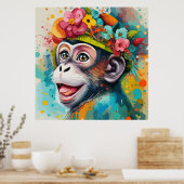 サルの笑顔 ポスター (キッチン)