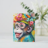 サルの笑顔 ポストカード (スタンド正面)