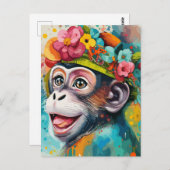 サルの笑顔 ポストカード (正面/裏面)