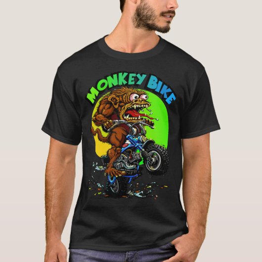 サルの自転車乗りの進化  Tシャツ (正面)