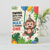 サルの誕生日の招待 招待状 (スタンド正面)