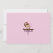 サルの誕生日招待のピンク色(写真) 招待状 (裏面)