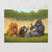 サルの郵便はがきの水差しバンド ポストカード (正面)