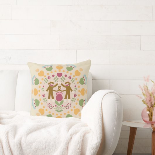 . .サルの靴下を愛するフォーク園 クッション (ソファ)