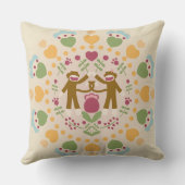 . .サルの靴下を愛するフォーク園 クッション (裏面)