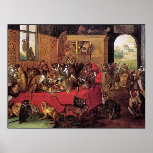 サルの饗宴のポスター/プリント- Monkey 絵画's ポスター (正面)