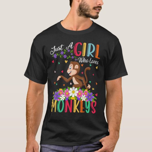 サルはサルを愛する少女にすぎない Tシャツ (正面)