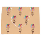 サルはバルーンカードカラフルを大きく飛び上がる ラージペーパーバッグ (正面)