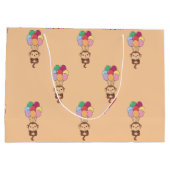 サルはバルーンカードカラフルを大きく飛び上がる ラージペーパーバッグ (裏面)