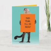 サルは短い誕生日を持っておもしろいいる カード (正面)