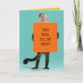 サルは短い誕生日を持っておもしろいいる カード