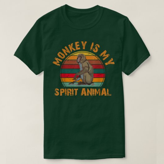 サルは私の霊獣、サル愛好家 Tシャツ (デザイン正面)