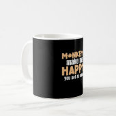 サルは私を幸せにする コーヒーマグカップ (正面左)