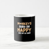 サルは私を幸せにする コーヒーマグカップ (中央)