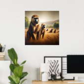 サルよくはしゃぐの泡立て ポスター (ホームオフィス)