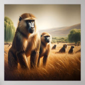 サルよくはしゃぐの泡立て ポスター (正面)