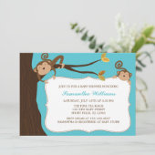 サルよくはしゃぐツツインベイビーシャワー 招待状 (スタンド正面)