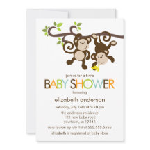 サルよくはしゃぐツツインベイビーシャワー