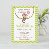 サルをテーマにした誕生日パーティーの招待状 招待状 (スタンド正面)