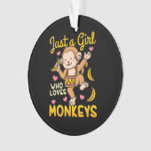 サルを愛する女の子 オーナメント (正面)