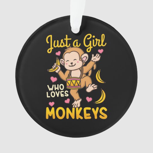 サルを愛する女の子 オーナメント (正面)
