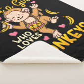 サルを愛する女の子 シェルパブランケット (3/4)