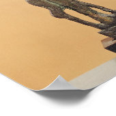 サルを持つ男性の姿 ポスター (角)