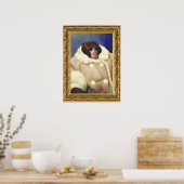 サルを金ゴールド枠に入れる ポスター (キッチン)