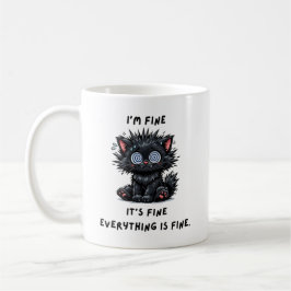 サルカスティックな黒猫のマグカップ コーヒーマグカップ