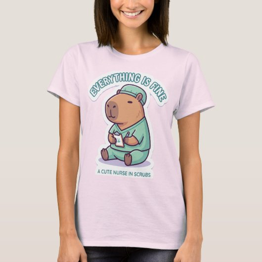 サルカスティックカピバラ看護師 Tシャツ (正面)