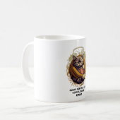 サルカズムに支えられたネコTシャツ|3時間睡眠の面白いM コーヒーマグカップ (正面左)