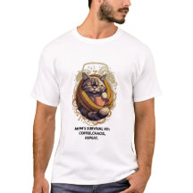 サルカズム猫パワーのTシャツ|3時間睡眠の面白いM