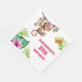 サルカラフルジャングルチャイルド第5誕生日 スタンダードランチョンナプキン (角)