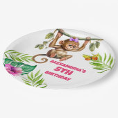 サルカラフルジャングルチャイルド第5誕生日 ペーパープレート (アングル)