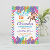 サルカラフル誕生日パーティー 招待状 (スタンド正面)