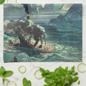 サルガソ海の死神とタイタニックの沈下 キッチンタオル (折り畳み)