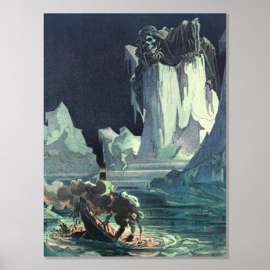 サルガソ海の死神とタイタニックの沈下 箔ポスター (正面)