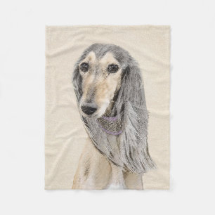 サルキさん絵画 – かわいいオリジナルの犬 フリースブランケット