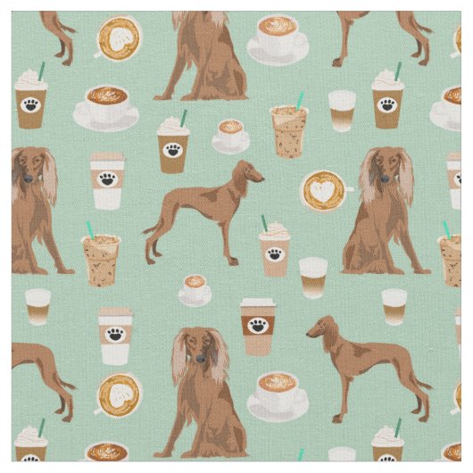 サルキドッグコーヒー好きミント ファブリック (クローズアップ)